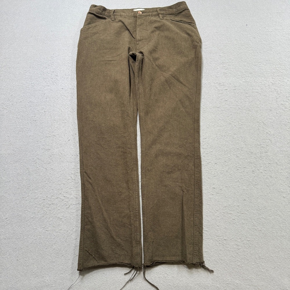 Taylor Stitch Pants Men's 34 Olive Brown Wool Button Fly Straight Leg High Rise